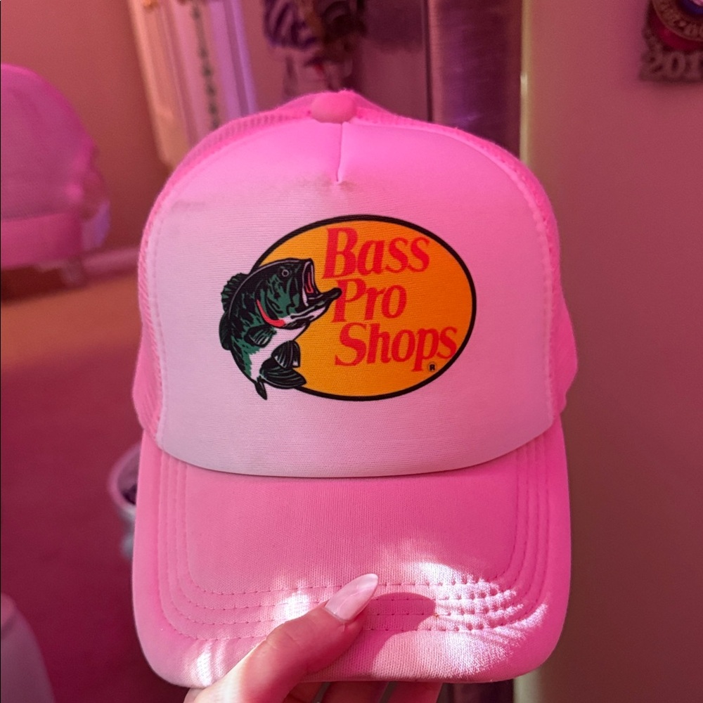 Bass Pro Shops Pink and Yellow Logo Cap